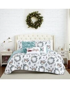 Happy Holidays Oversized Reversible Quilt Set Home