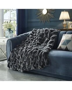 Bregato Stitched Faux Fur Throw Home