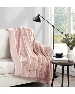 Vince Camuto Soft Faux Rabbit Fur Throw In Gift Box Home