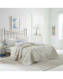 Laura Ashley Fawna 3Pc Blue Quilt Set Home