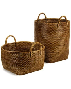 And Garden Set Of 2 Burma Rattan Orchard Baskets