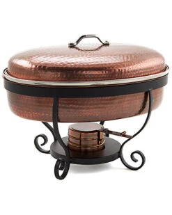 Hammered Antique Copper Chafing Dish Home