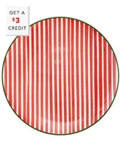 Va By VIETRI Mistletoe Stripe Salad Plate With $3 Credit Home