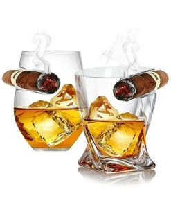 Double Old Fashioned Tumbler With Side Mounted Hol Home