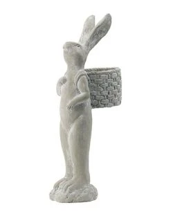 Standing Rabbit With Shouldered Basket Accent