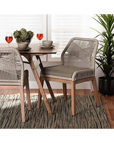 Baxton Studio Jennifer Woven Rope Mahogany Dining Side Chair Home 2 Baxton Studio Jennifer Woven Rope Mahogany Dining Side Chair Home - Image 2
