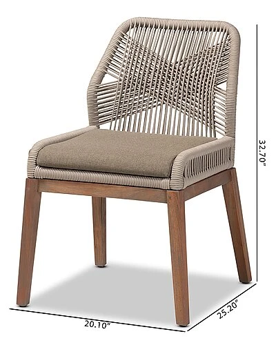 Baxton Studio Jennifer Woven Rope Mahogany Dining Side Chair Home 4 Baxton Studio Jennifer Woven Rope Mahogany Dining Side Chair Home - Image 4