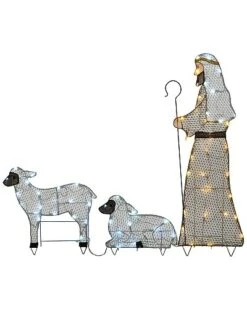 National Tree Company Led Shepherd With Sheep Decoration Home