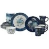 Bohemian Blue 16pc Dinnerware Set Home