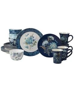 Bohemian Blue 16pc Dinnerware Set Home