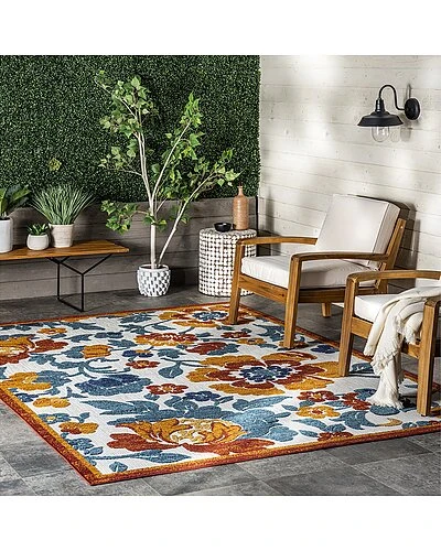 NuLOOM London Textured Floral Indoor/Outdoor Area Rug Home 2 NuLOOM London Textured Floral Indoor/Outdoor Area Rug Home - Image 2