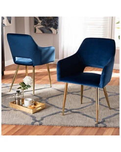 Baxton Studio Germaine 2pc Dining Chair Set Home -Rue La La 3050443518 RLLD 4