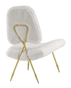 Ponder Upholstered Sheepskin Fur Lounge Chair Home -Rue La La 3050454510 RLLD 3