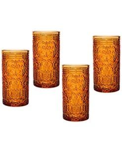 Jax Orange Spice Highball Glasses (Set Of 4) Home