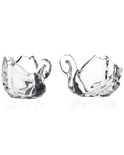 Swan Votive Crystal Holder Pairs Home