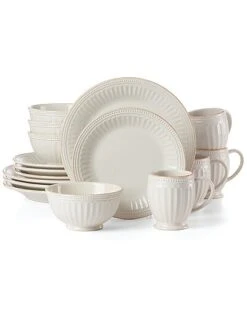 Lenox French Perle Groove White 16PC Dinnerware Set Home