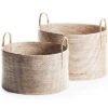 Burma Rattan Hampers With Handles, Set Of 2