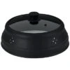 Vented Collapsible Silicone And Glass Microwave Plate Cover Home