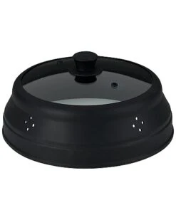 Vented Collapsible Silicone And Glass Microwave Plate Cover Home