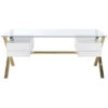 2 Compartment Gold Beverly Desk Home