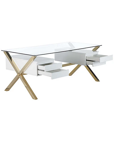 2 Compartment Gold Beverly Desk Home 2 2 Compartment Gold Beverly Desk Home - Image 2