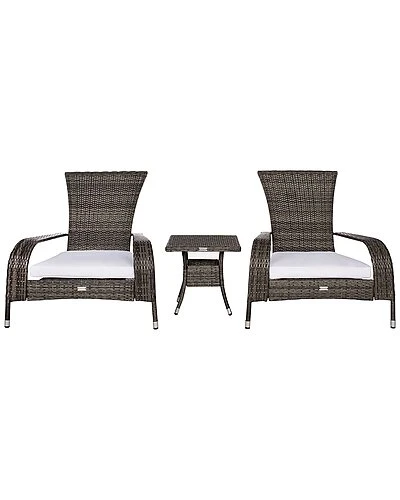 Safavieh Edna Outdoor 3pc Lounge Set Home 1 Safavieh Edna Outdoor 3pc Lounge Set Home