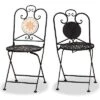 Antina Modern & Contemporary Black Metal 2-Piece Outdoor Dining Chair Set Home