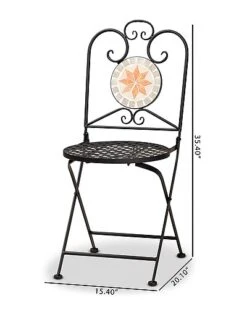 Antina Modern & Contemporary Black Metal 2-Piece Outdoor Dining Chair Set Home -Rue La La 3070099544 RLLD 3