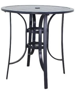Santa Fe Java Aluminum 36In Round Balcony Height Table Home
