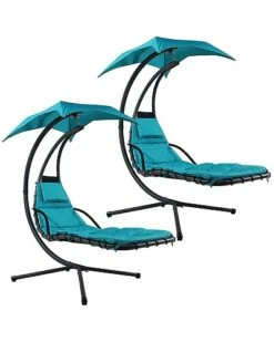 Floating Chaise Lounger Swing Chair W/Canopy Umbrella Home